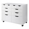 Contemporary Home Living Multi-Storage Wide Mobile Cabinet - 32.25" - White